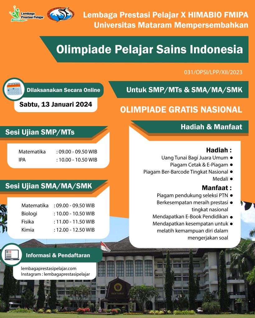 OLIMPIADE PELAJAR SAINS INDONESIA – Lembaga Prestasi Pelajar